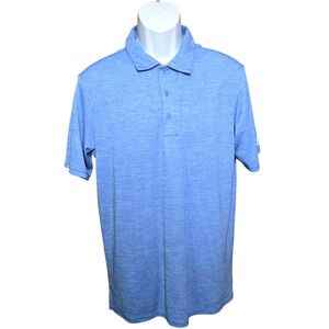 Adidas Mens‎ Athletic Golf Polo Shirt Size Medium Blue Heathered Performance